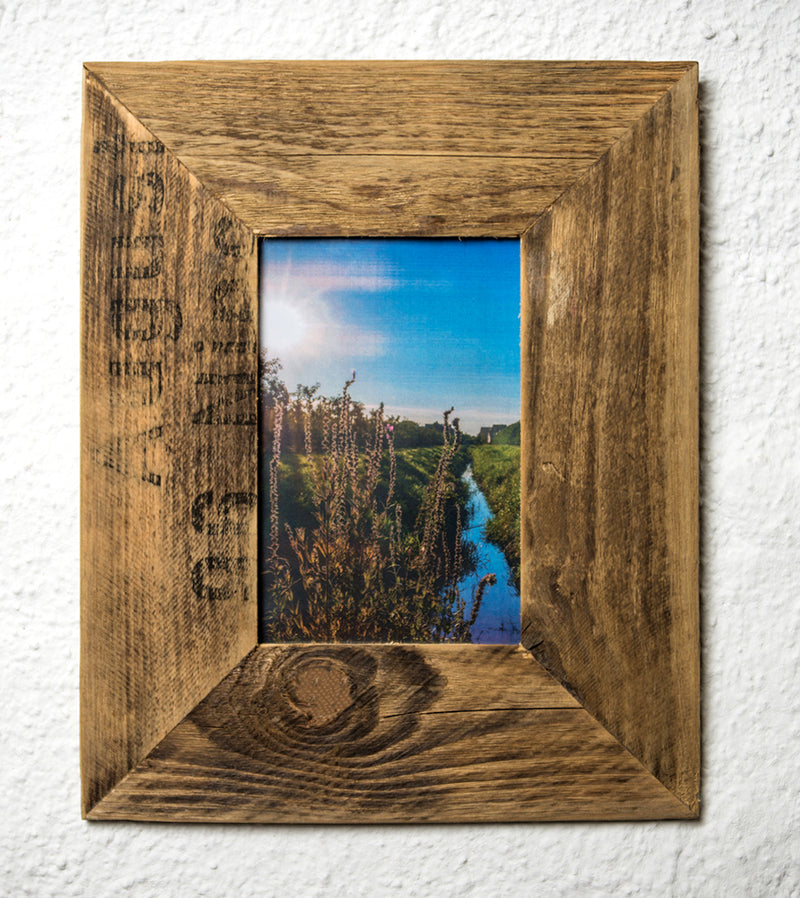 Upcycling Bilderrahmen aus Holz einer Obstkiste für 10x15 Nachhaltig SPO Sankt Peter Ording