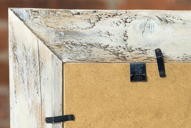 Upcycling Bilderrahmen Griff aus Holz einer Obstkiste für 10x15 Nachhaltig shabby weiss SPO Sankt Peter Ording