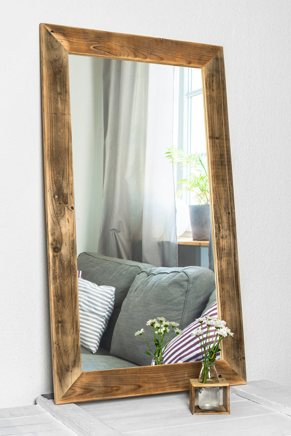 Spiegel 70 x 55 cm aus Großkisten – Flussbrett -Wohnaccessoires